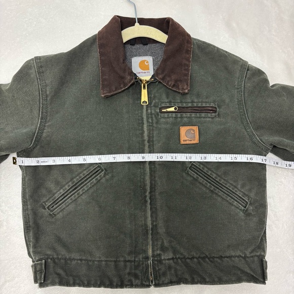 Carhartt Vintage J97 MOS Detroit Jacket Kids Youth GreenBlanket Lined Size M - Picture 4 of 11